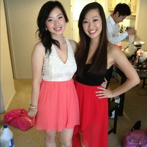 Pink dress (left)